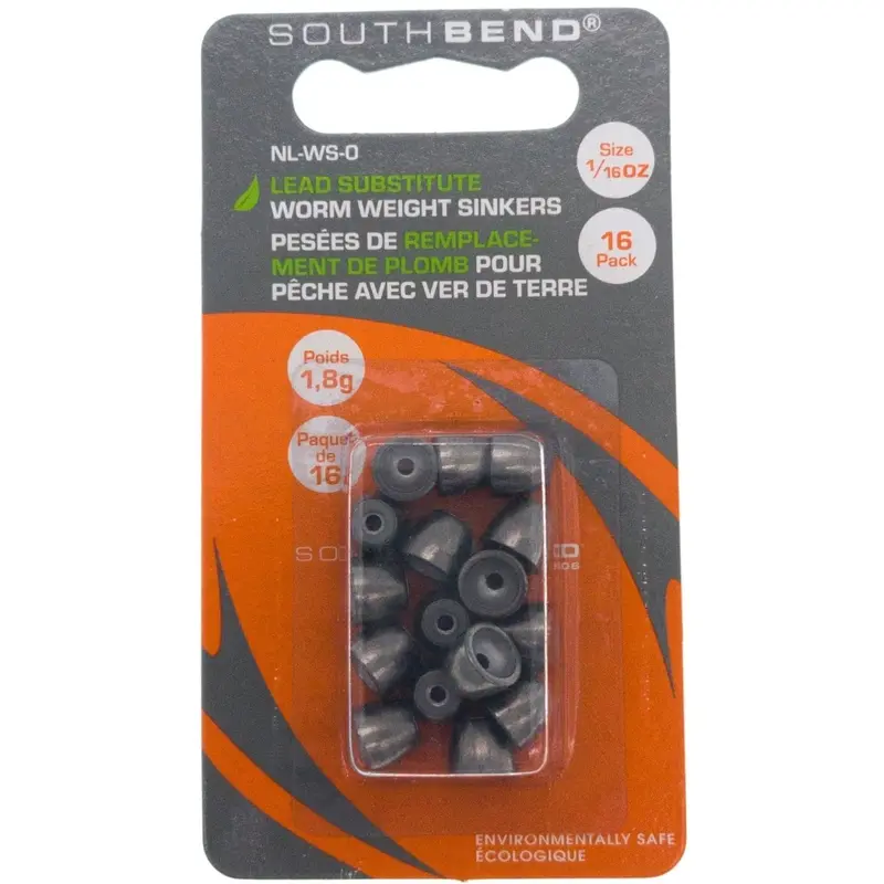 South Bend Eco-Friendly Worm Sinkers – Assorted Sizes Available 1