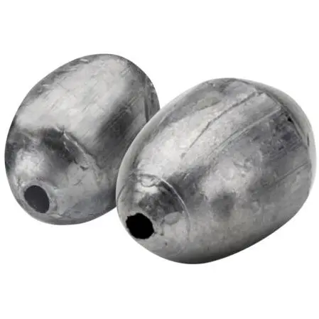 South Bend Egg Sinkers – Smooth Oval-Shaped Lead Weights 1