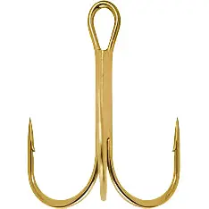 South Bend Gold Treble Hooks – Size 14, Pack Of 4 1