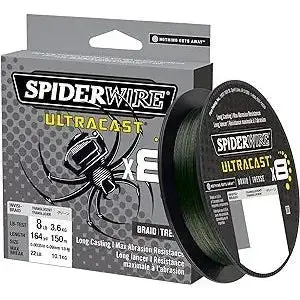 Spiderwire Ultracast X8 Braided Fishing Line – 164 Yards, 4 Lb Test, Moss Green 1