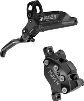 Sram Maven Silver Rear Disc Brake & Lever Set – Post-Mount, 4-Piston, Aluminum Levers – Black 1