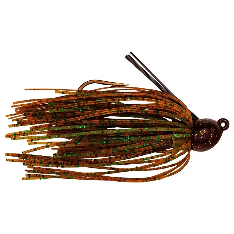 Strike King Bitsy Bug Mini Jig – 1/8-Ounce Pumpkin With Green Flake 1