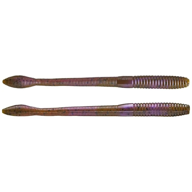 Strike King Kvd Fat Baby Soft Plastic Worm – 5" Green Pumpkin Purple Swirl (Pack Of 12) 1