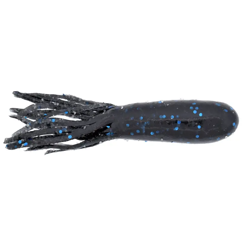 Stubby Salt Tube Soft Bait In Black Blue Glitter 1