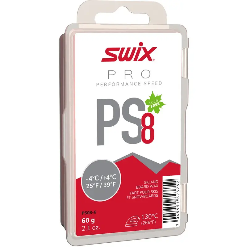 Swix Ps8 Red Temperature-Specific Wax – Optimized For 25–39°F 1