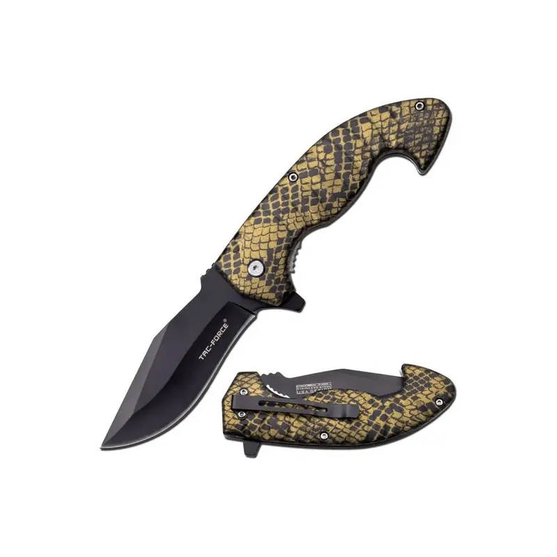Tac-Force Tf-1043Ca Folding Knife – 3.75-Inch Snake-Skin Pattern Handle 1