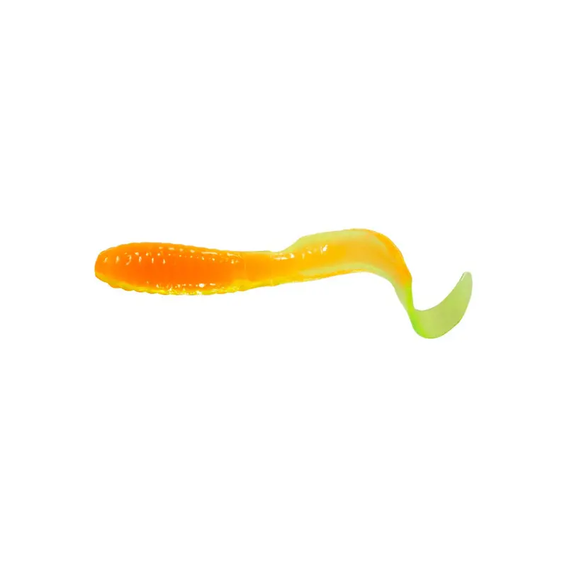 Teenie Tail Soft Bait – Chartreuse Body With Orange Core 1