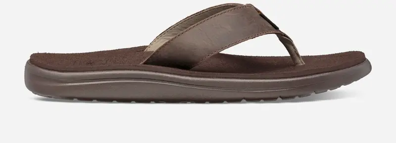 Teva Voya Flip Sandals For Men – Leather Upper, Chocolate Brown 1