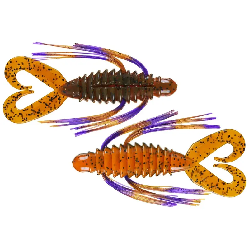 Tightlines Uv Rattlin’ Big’N Bug Soft Bait – 4-Inch Crawfish Style, Purple, 4-Pack 1