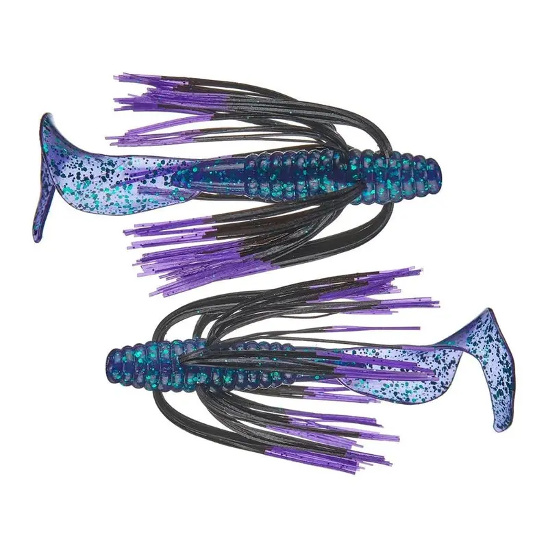 Tightlines Uv Rattl’N Bladed Jig Trailer – 5", Junebug With Purple Tip (4-Pack) 1