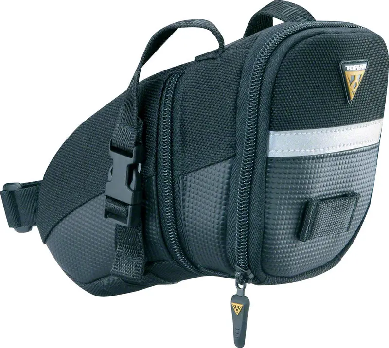 Topeak Aero Wedge Seat Bag – Medium Capacity, Strap-On Mount, Black 1
