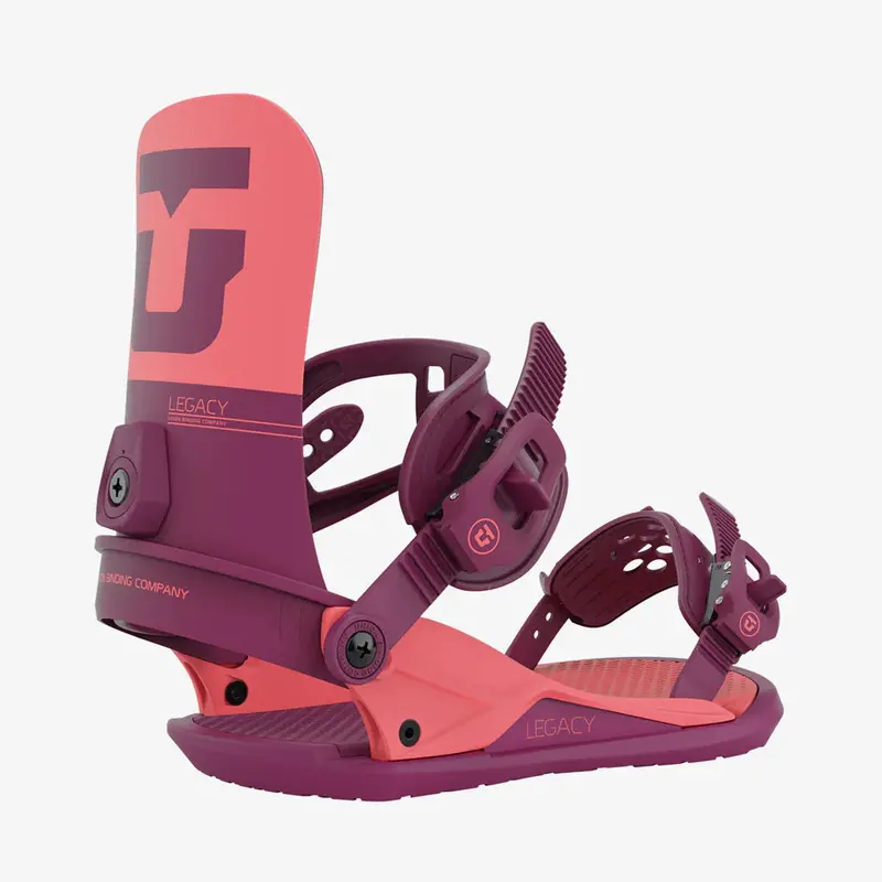 Union Legacy Snowboard Bindings – 2023 Edition, Raspberry Color 1