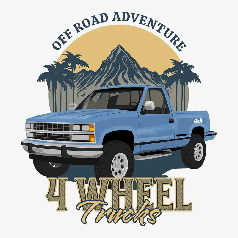 Vintage 1988 Blue Chevrolet C/K Series 4X4 Pickup T-Shirt 1