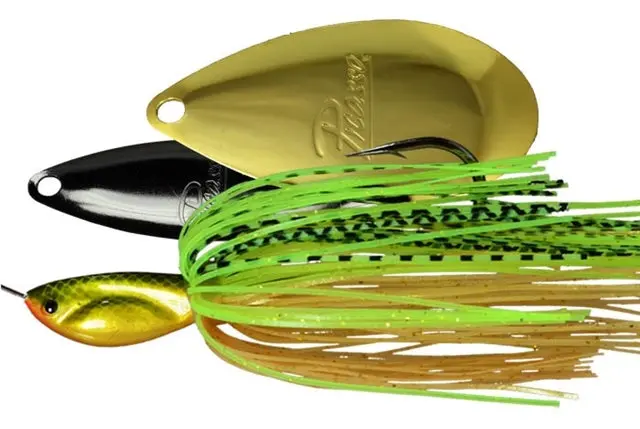 W/I Inviz-Wire Spinnerbait – Golden Shiner Color With Nickel & Gold Blades