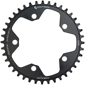 Wolf Tooth 110 Bcd Road/Cx Chainring – 40T, Drop-Stop, 5-Bolt, 10/11/12-Speed Compatible 1