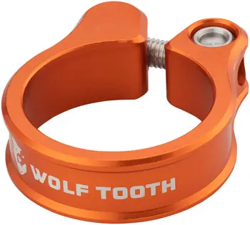 Wolf Tooth 31.8Mm Seatpost Clamp – Orange Anodized Aluminum, Secure Fit 1