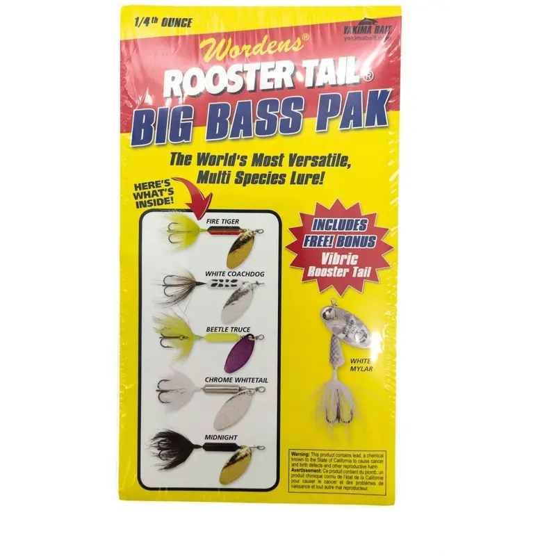 Worden’S Rooster Tail Big Bass Spinner Pack – 6-Pack (¼ Oz) In Plano Box 1