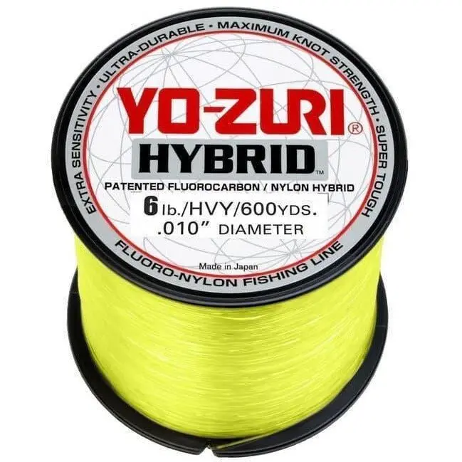 Yo-Zuri Hi-Vis Hybrid Fluorocarbon – 600-Yard Yellow Spool For High-Visibility Fishing 1