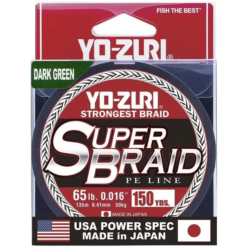 Yo-Zuri Super Braided Fishing Line – 65 Lb Test, 150 Yards, Dark Green 1