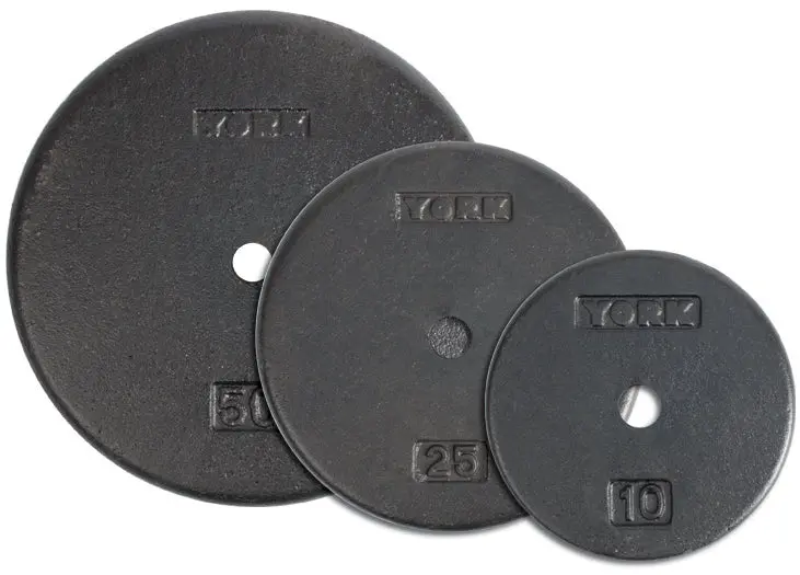 York 1-Inch Standard Flat Pro Cast Iron Weight Plate 1
