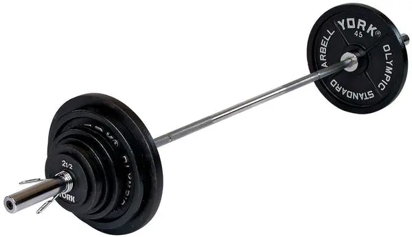 York 2-Inch Cast Iron Olympic Weight Plate Set – 300-Pound Total, Black Epoxy Finish 1