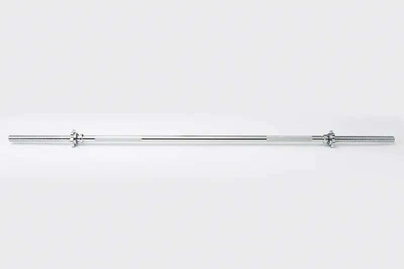 York 5 Ft Chrome Spin-Lock 1" Olympic Bar With Collars 1