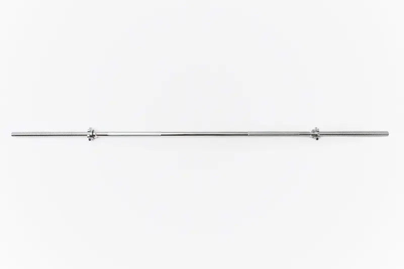 York 6 Ft Chrome Spin-Lock Olympic Bar With Secure Collars 1
