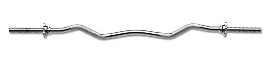 York Chrome Spin-Lock Curl Bar With Included Collars 1