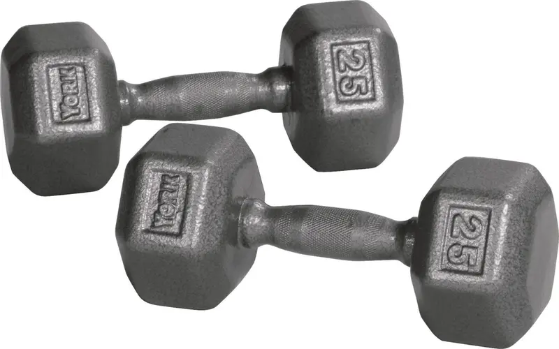 York Pro Hex Dumbbells – Rubber-Coated Strength Training Weights 1