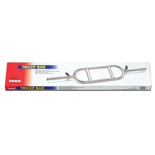 York Tubular Tricep Bar With Spring-Loaded Collars For Quick Changes 1
