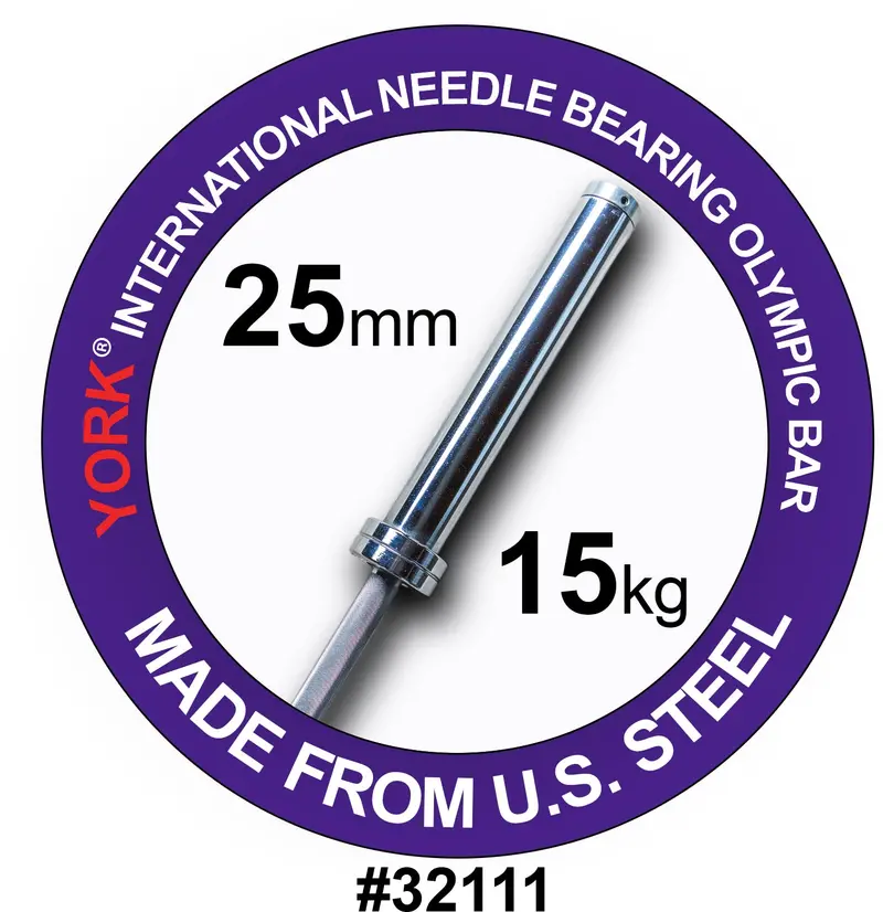 York Women’S Chrome Olympic Training Bar – 25Mm Shaft Diameter 1