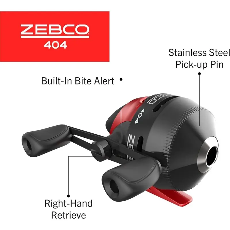 Zebco 404 Push-Button Spincast Reel – Right-Hand Retrieve, 2.8:1 Gear Ratio (Bulk) 1